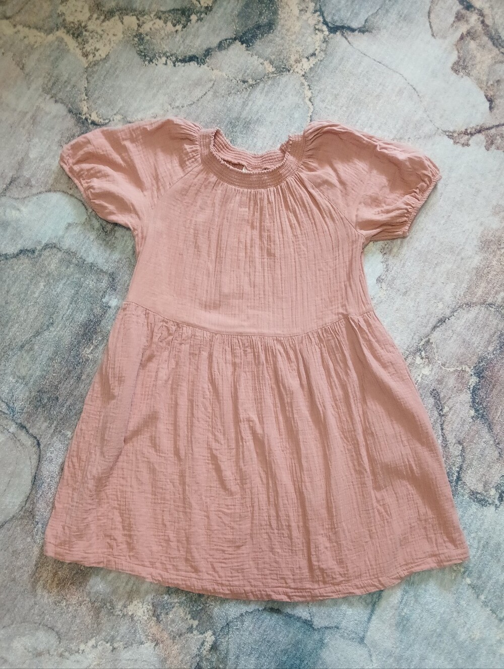 Women's Pink Short Sleeve Cotton Dress